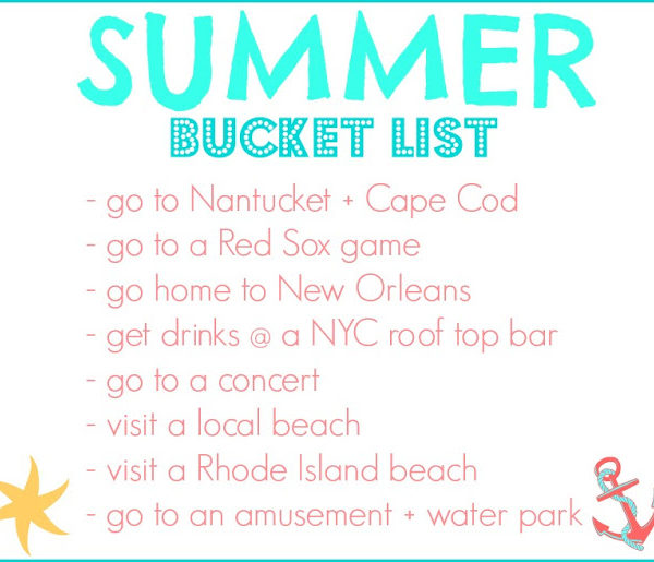 Summer Bucket List