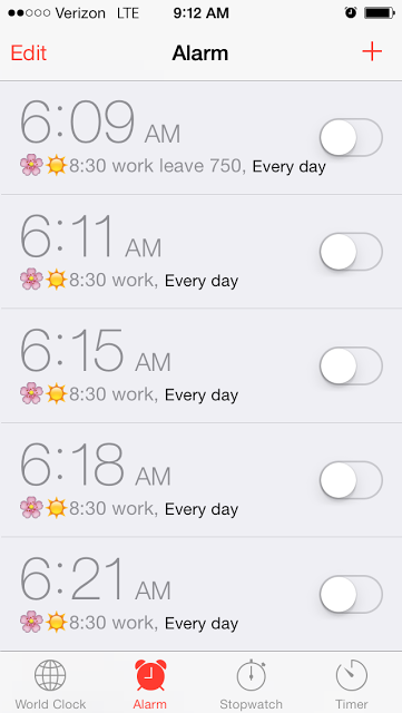 apple iOS alarm clock