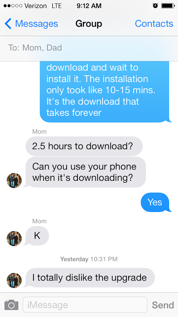 apple iOS iMessage text message screenshot