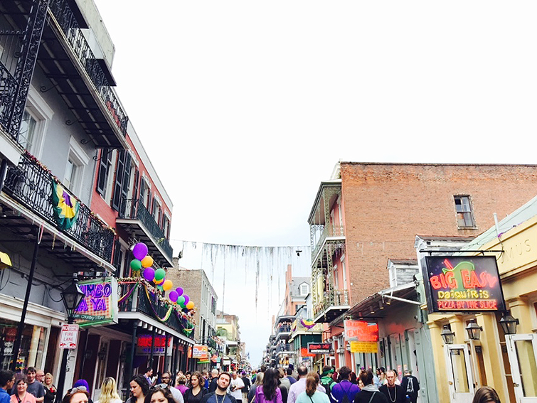 Bourbon Street During Mardi Gras