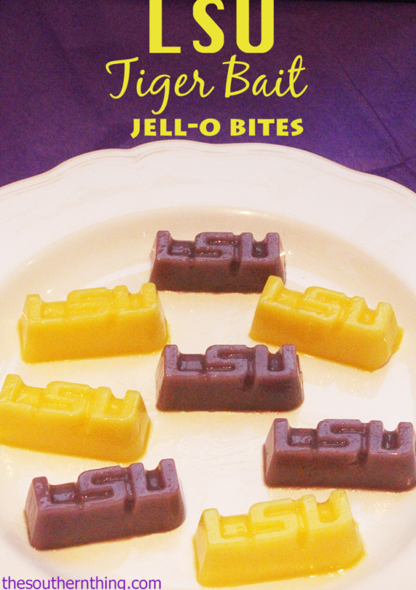 LSU Game Day Food: Tiger Bait Jell-O Bites Recipe