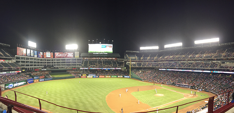 globe life park baseball field