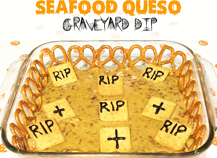 seafood queso graveyard dip