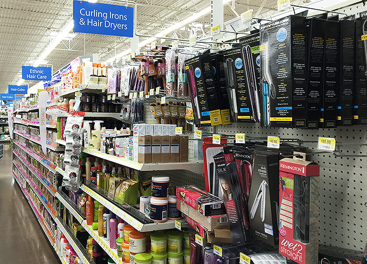 walmart curling iron section