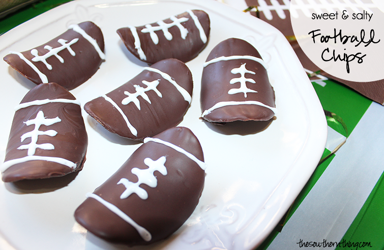 chocolate covered football chips tutorial