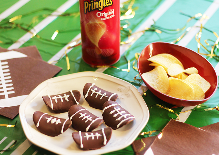 chocolate covered football chips