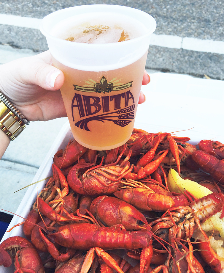 boiled crawfish and abita strawberry