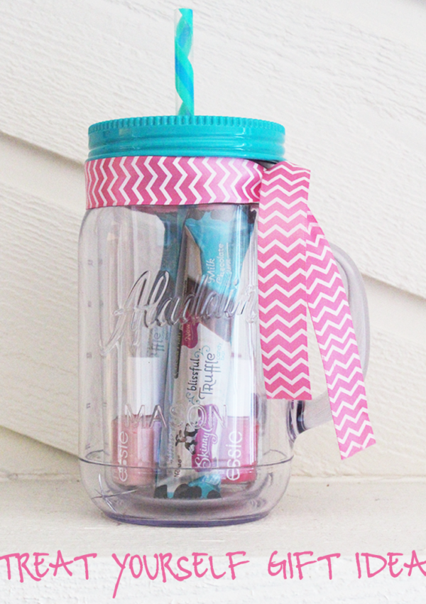 DIY Mason Jar Tumbler Treat Yourself Gift Idea