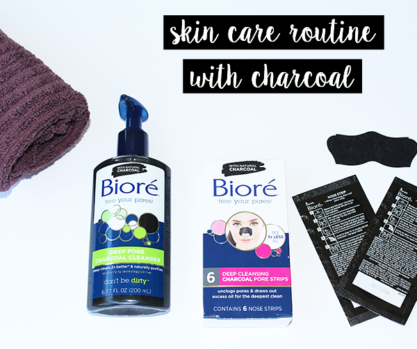 Bioré Deep Pore Charcoal Cleanser + Pore Strips Skin Care Routine