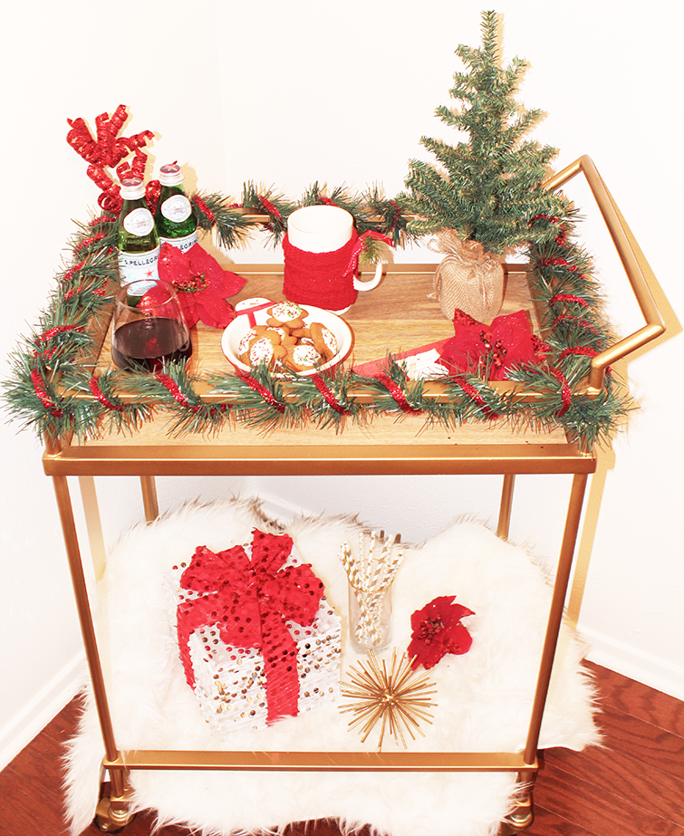 Christmas Bar Cart Decor - StyledJen