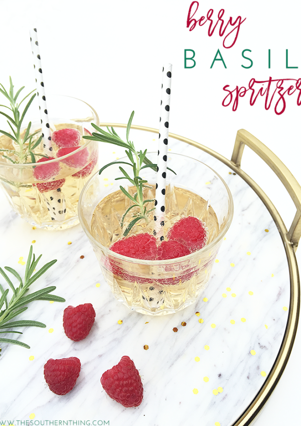 Berry Basil Spritzer Cocktail