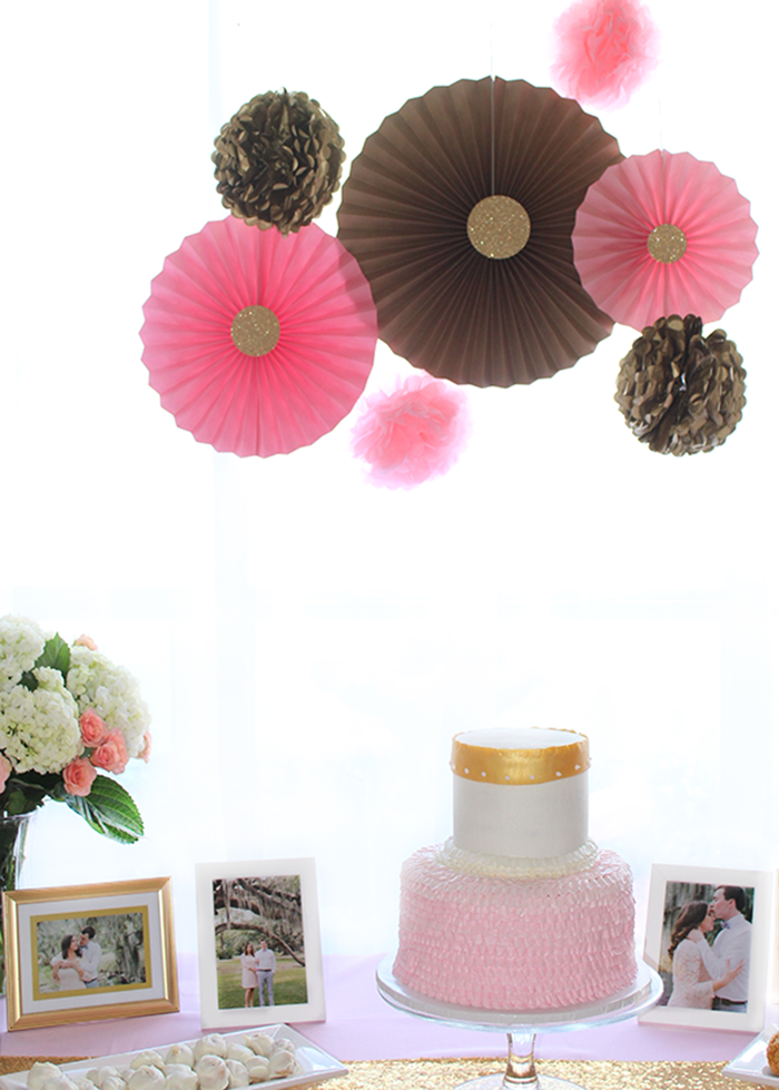 pink and gold bridal shower