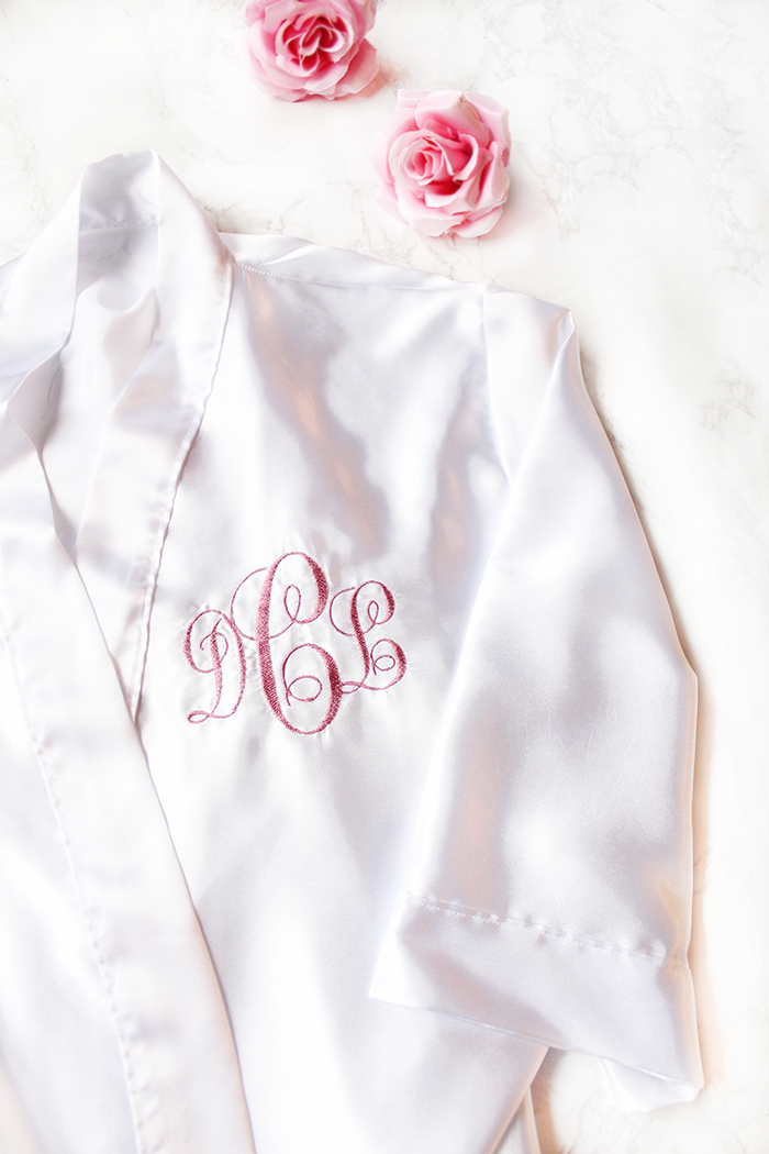 monogrammed bridesmaid robe