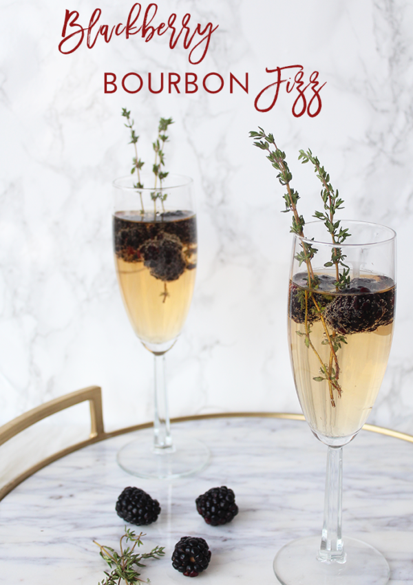 Blackberry Bourbon Fizz Recipe | New Years Eve Drinks