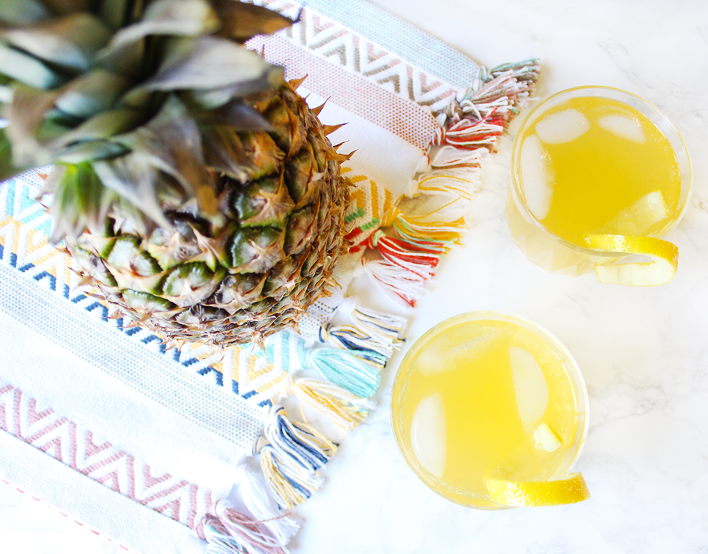 Skinny Coconut Pineapple Sparkling Cocktail Recipe