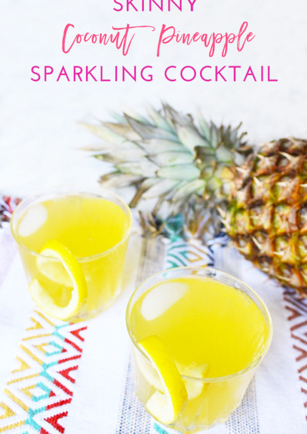 Skinny Coconut Pineapple Sparkling Cocktail