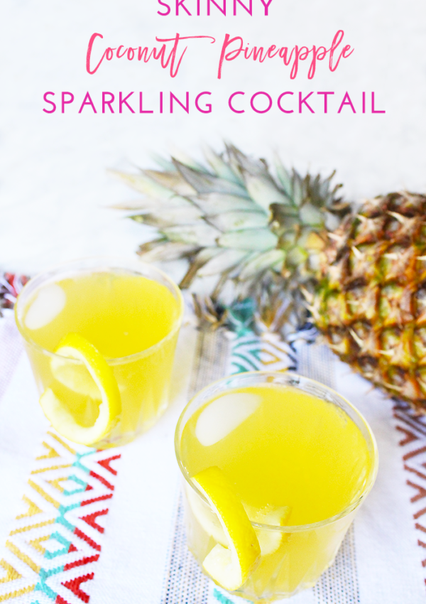 Skinny Coconut Pineapple Sparkling Cocktail Recipe