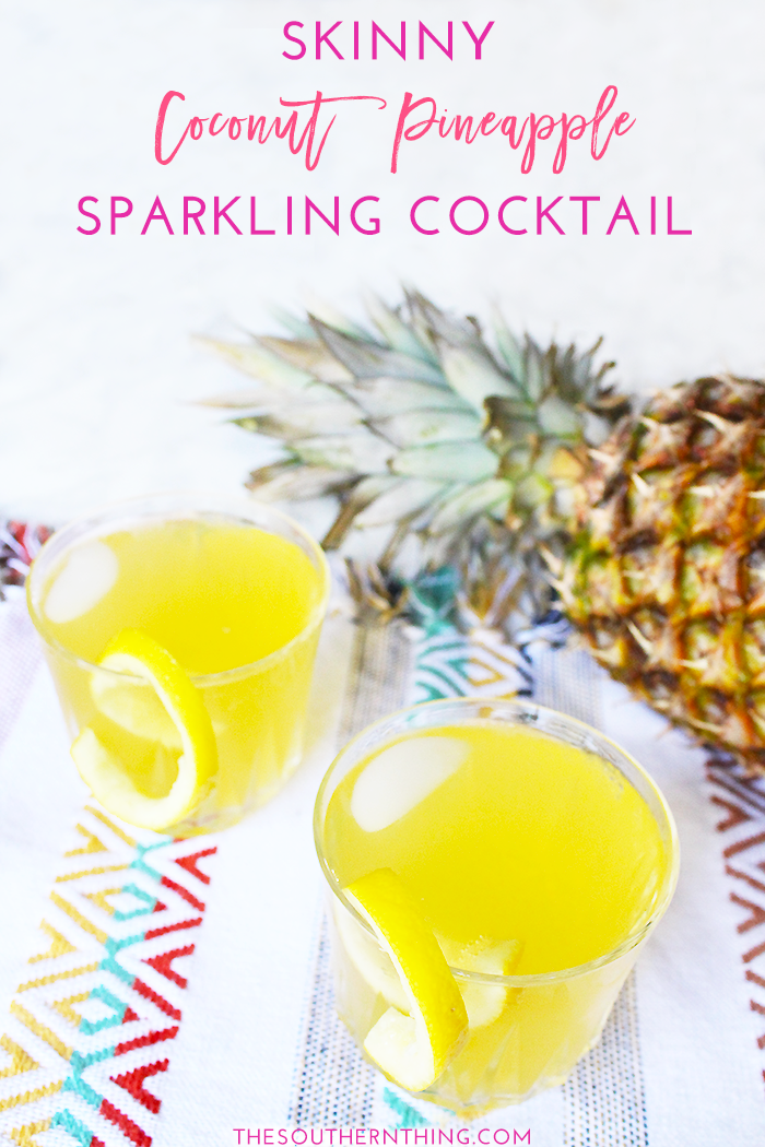 Skinny Coconut Pineapple Sparkling Cocktail Recipe