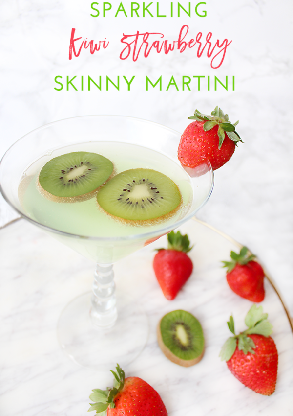 Sparkling Kiwi Strawberry Skinny Martini