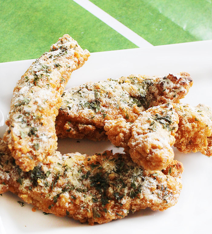 Zesty Ranch Chicken Strips Recipe: Crispy chicken strips in a zesty ranch seasoning