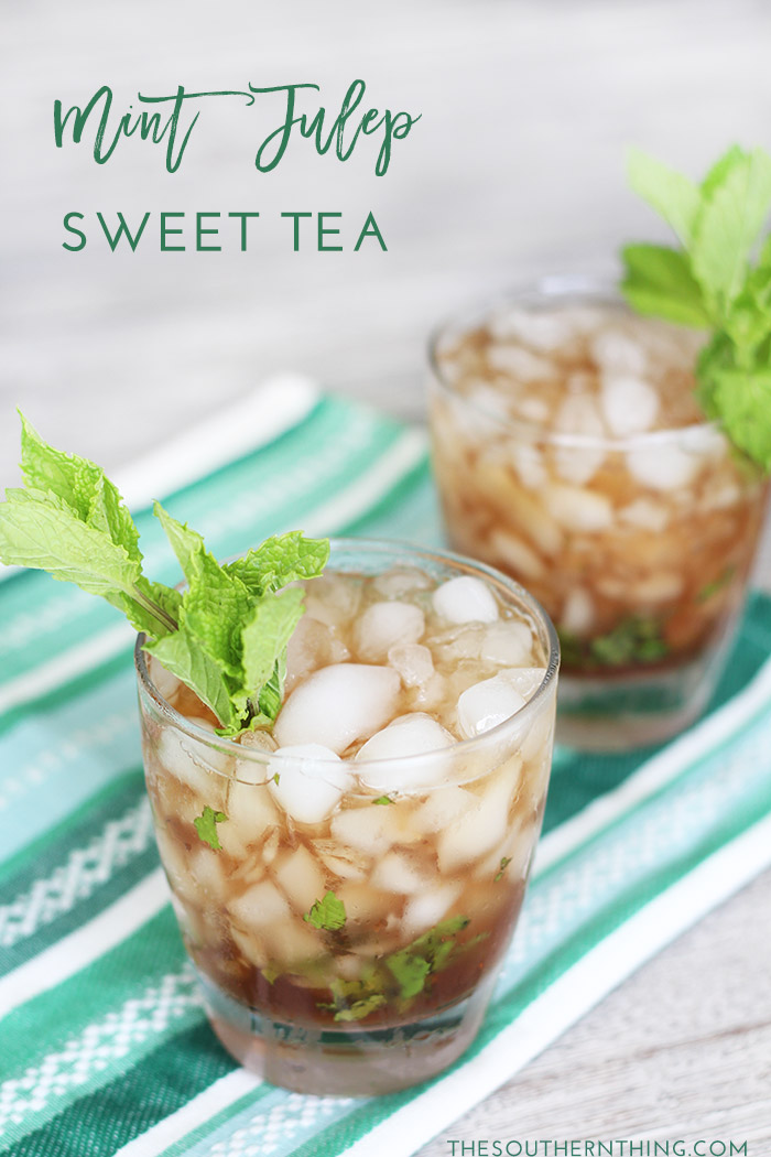 Mint Julep Sweet Tea Recipe: Mint Julep Cocktail Infused with Cold Southern Style Sweet Tea.