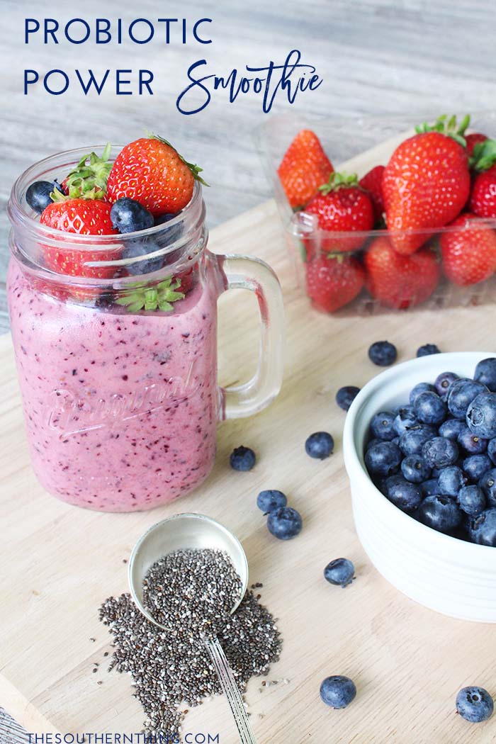 Probiotic Power Smoothie Recipe - Protein Smoothie with Probiotics and Antioxidants