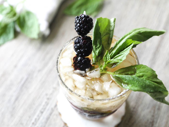 Blackberry Basil Smash Cocktail