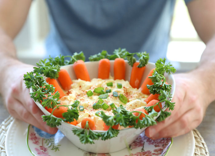 Hard Boiled Eggs Dip with Carrots
