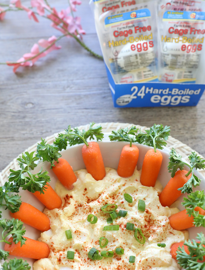 Deviled Egg Dip with Carrots for Easter