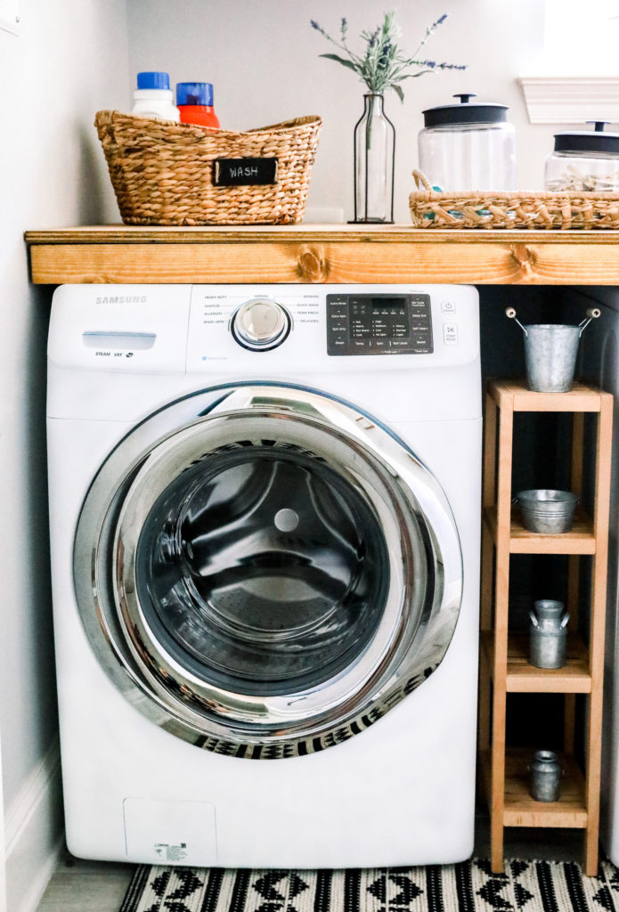 White Samsung Front Loader Washing Machine Decor