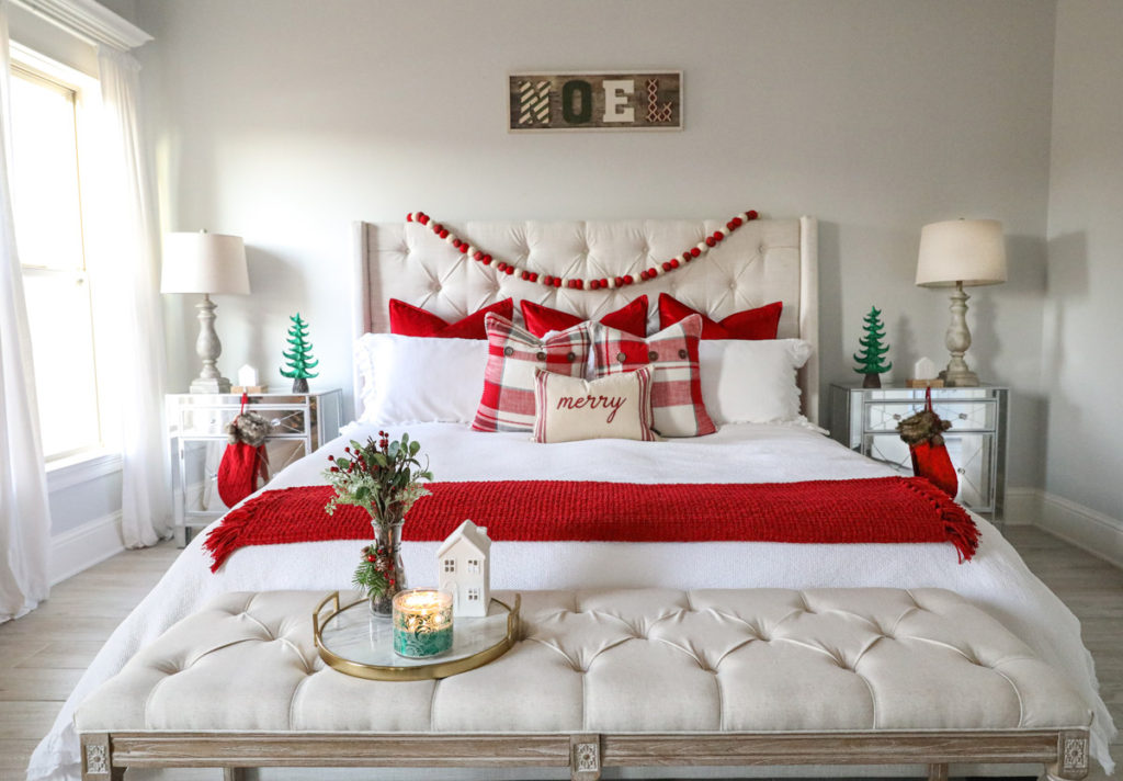 Red Christmas Bedding and Throw Pillows