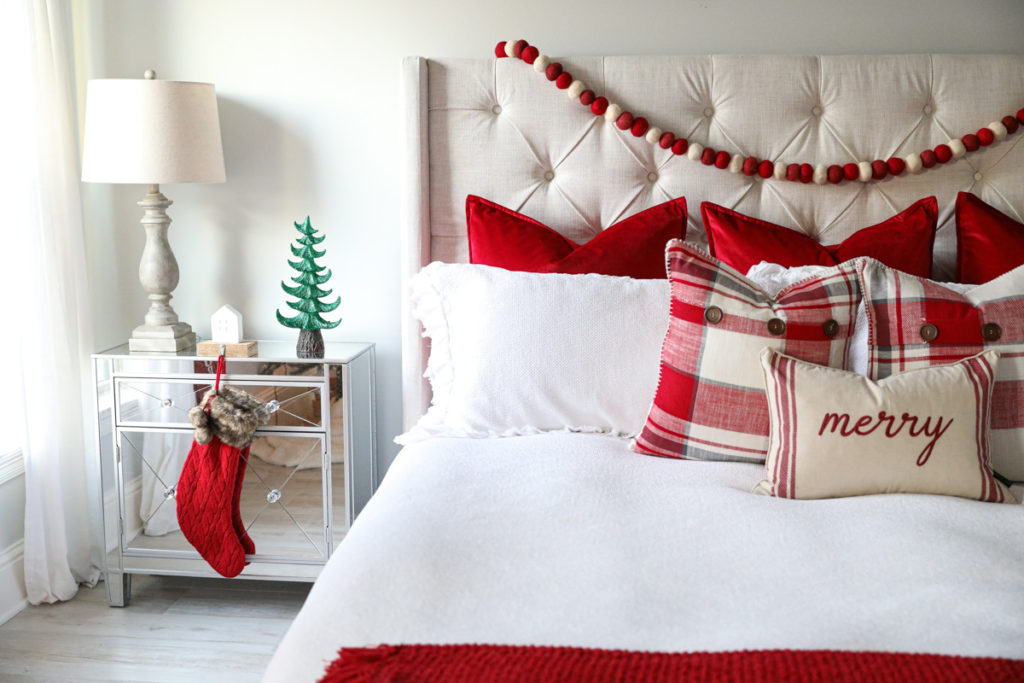 Red and Plaid Christmas Pillows and Bedding