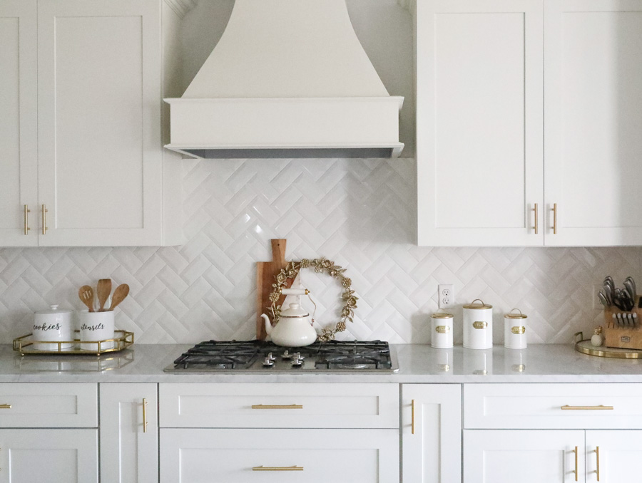 White and Gold Marble Kitchen