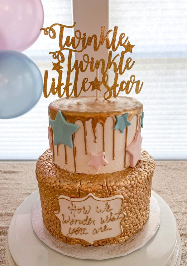 Twinkle Twinkle Little Star Gender Reveal Cake