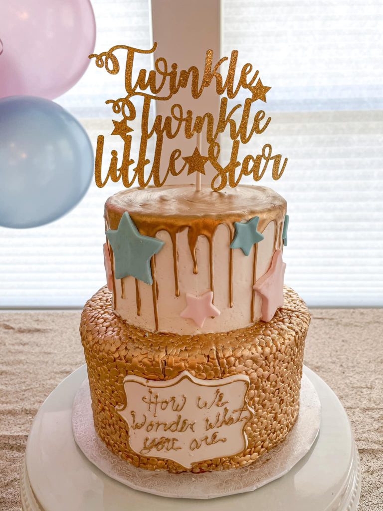 Twinkle Twinkle Little Star Gender Reveal Cake